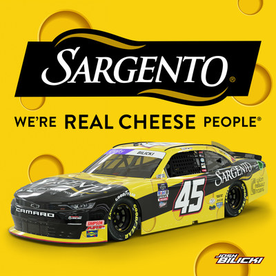 Sargento branding on Bilicki’s Chevrolet Camaro racecar.