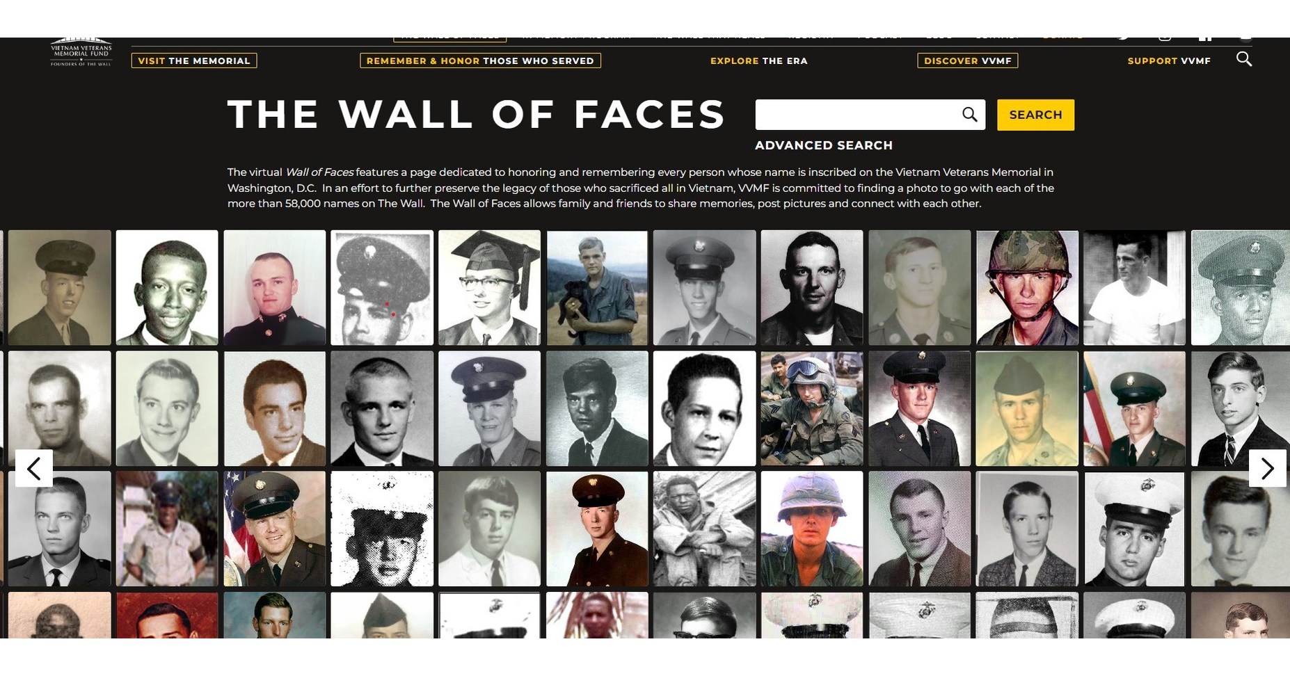 THE WALL OF FACES - Vietnam Veterans Memorial Fund