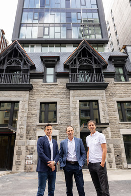 Ali Lakhdari, vice-prsident de Placements BEAM Ste-Catherine, Martin Raymond, vice-prsident principal des investissements immobilier du Fonds immobilier de solidarit FTQ et Florent Moser, prsident de Demonfort ont inaugur le tout nouveau projet Maison Haute Ste-Catherine. (Groupe CNW/Fonds de solidarit FTQ)