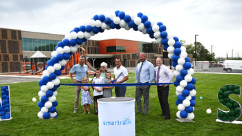 Ribbon cutting of Smart Rain for Smart Kids irrigation technology donation to Ogden School District.