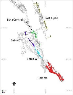 Figure 1: Beta Hunt Nickel PEA Production Areas (CNW Group/Karora Resources Inc.)