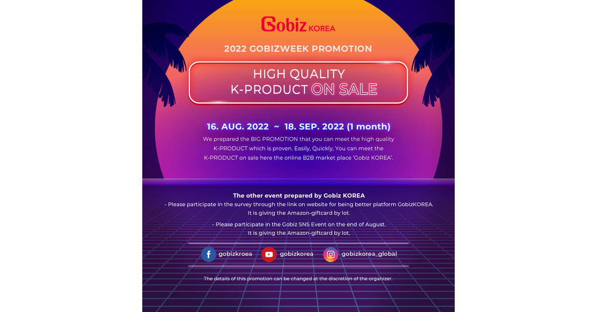 Gobiz KOREA는 2022 GobizWEEK 프로모션을 위해 글로벌 바이어를 선도하고 있습니다.