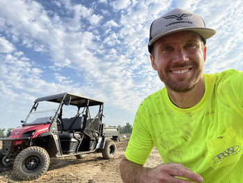 David Piercy directing a video/photoshoot on a construction site in Fort Wayne, IN