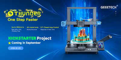 Geeetech is releasing a new 3D printer THUNDER with up to 300mm/s printing speed