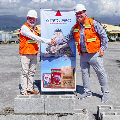 San Pedro Sula mayor Roberto Contreras and Anduro CEO Marc Datelle announced Anduro's expansion at the traditional first stone ceremony.