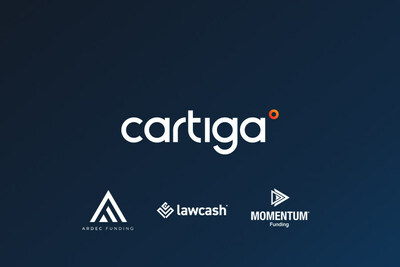 The Cartiga logo with Ardec Funding, LawCash®, and Momentum Funding® (PRNewsfoto/Cartiga)