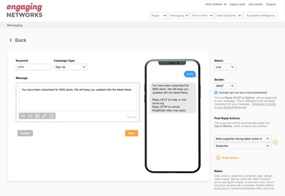 Engaging Networks Launches Powerful Nonprofit Texting Tools
