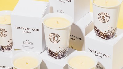 Each "Water" Cup Candle purchase will include a unique promo code redeemable for a free lemonade at Chipotle.