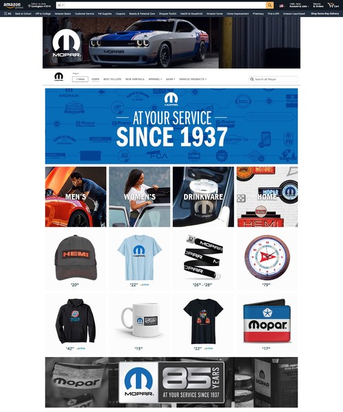 The new Mopar store by Amazon celebrates Mopar's 85th anniversary with a wide selection of officially licensed and exclusive Mopar gear and merchandise now available for purchase online.