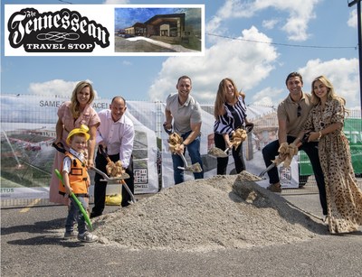 Members of the Sachs family, leaders with Sachs Capital Group, celebrate at the groundbreaking of the new Tennessean Travel Stop project located in Cornersville, Tennessee.