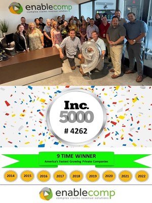 For the 9th Year in a Row, EnableComp Achieves Recognition on the Inc. 5000 List - Vimarsana News
