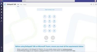 Make phone calls using the Deltapath Talk dial pad in MS Teams.