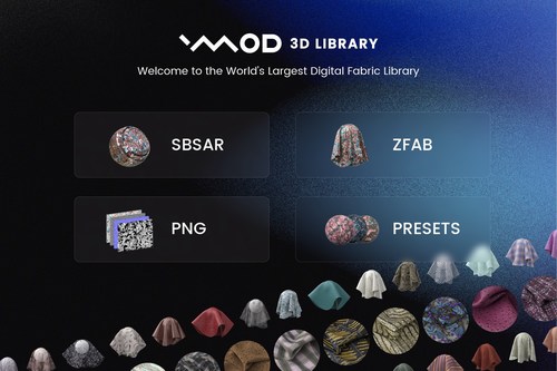 The VMOD 3D Library is the largest digital fashion fabric library with thousands of hyper-realistic, customizable 3D objects created from real-life fabric twins.