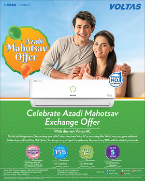 Voltas celebrates India's 75 years of Independence with 'Azadi Mahotsav offer'; launches a bouquet of attractive offers