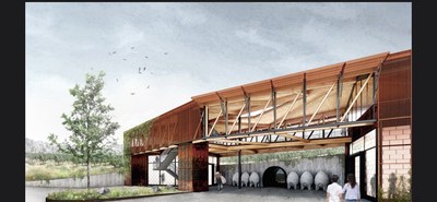 A rendering of the new Olle Lundberg-designed Vice Versa winery in Calistoga slated for completion 2024