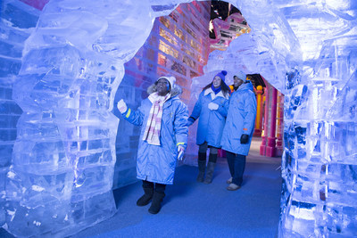 ICE! returns to Gaylord Hotels for the 2022 season, showcasing a winter wonderland of awe-inspiring ice sculptures and slides made entirely of ice.