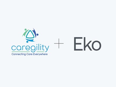 Caregility and Eko partnership logo.