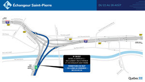 Échangeur Saint-Pierre (A-20 et R-138), dans l'arrondissement de Lachine à Montréal - Nouvelle phase de travaux dès le 22 août