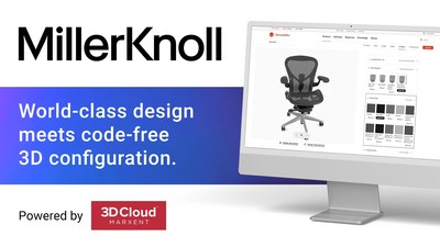 MillerKnoll and 3D Cloud worked closely to develop a completely code-free, self-service configurator of 3D product configurators that can be managed by non-technical employees, reducing time to market on new configurators by up to 80 percent.