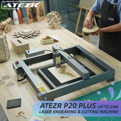 The Atezr P20 Plus, a powerful 120W laser engraving and cutting machine with four 6W laser beams in one