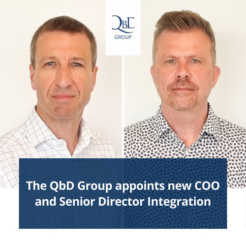 QbD Group's new COO, Bart Crommelinkck, left, and new Senior Director Integration, Jurgen Verstraete, right QbD Group's new COO, Bart Crommelinkck, left, and new Senior Director Integration, Jurgen Verstraete, right