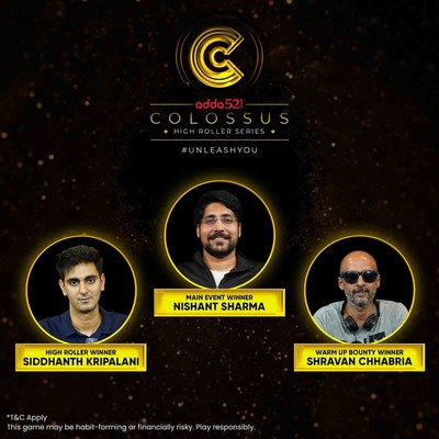 Adda52 concludes the 'Colossus High Roller Series 2022' at the luxurious Deltin Royale in Goa