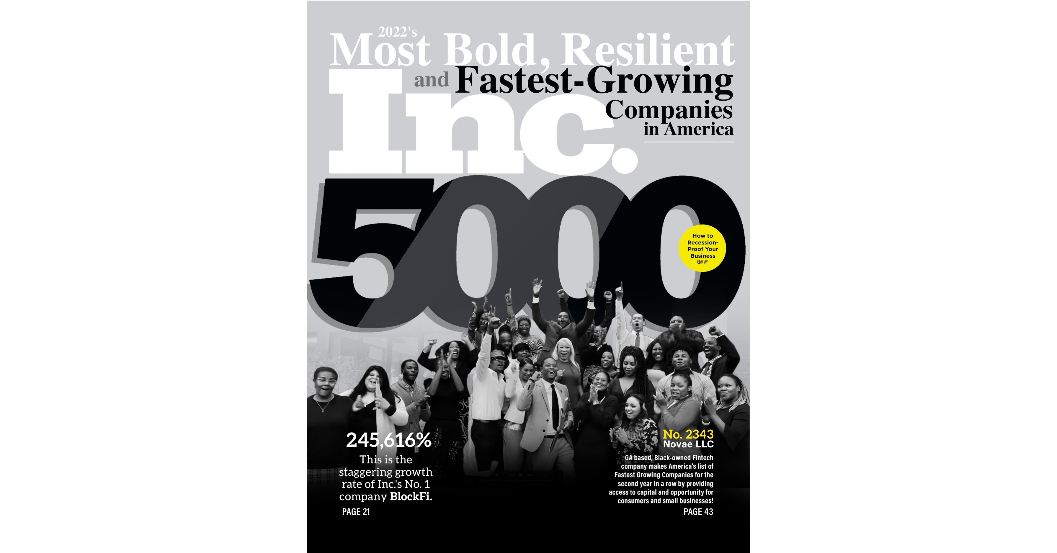 Novae Named One of Inc 5000s Fastest Growing Companies in America Again!