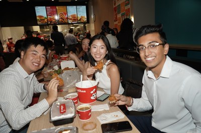 Hungry visitors gathered in the dining area to dig into Jollibee's famous Chickenjoy fried chicken and other mouthwatering options.