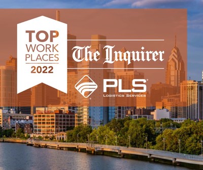 THE PHILADELPHIA INQUIRER NAMES PLS LOGISTICS SERVICES A WINNER OF THE DELAWARE VALLEY TOP WORKPLACES 2022 AWARD