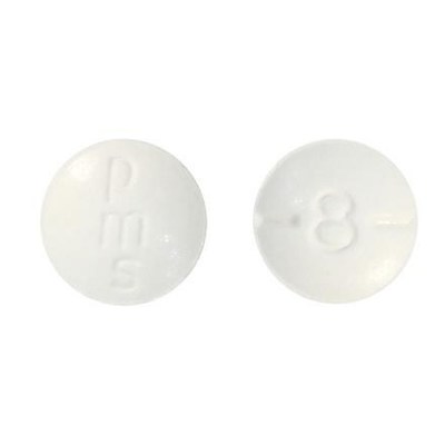 8 mg: Round, biconvex, white tablet debossed and half-scored with 