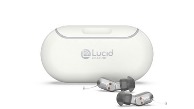 Lucid Hearing fio hearing aid and charger