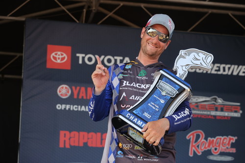 Austin Felix of Eden Prairie, Minn., has won the 2022 Guaranteed Rate Bassmaster Elite at Lake Oahe with a four-day total of 71 pounds, 9 ounces.