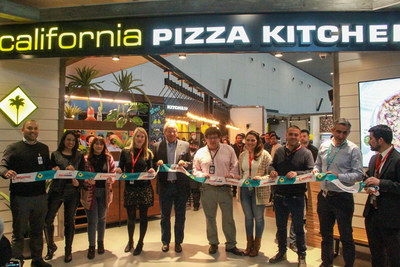 Representatives from CPK and Morpho Travel Experience during the ribbon-cutting ceremony at the new CPK in Santiago International Airport.