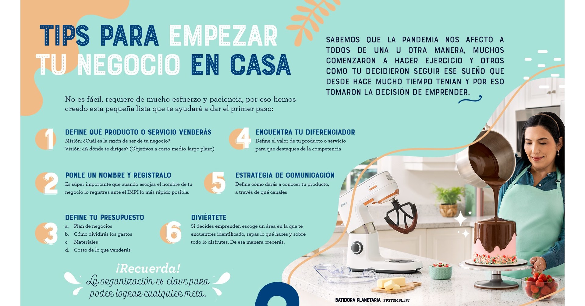 OSTER TE COMPARTE ESTOS TIPS PARA EMPEZAR TU NEGOCIO EN CASA