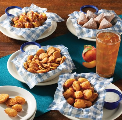 Cracker Barrel's new Barrel Bites include Country Fried Pickles, lightly breaded dill pickles fried until golden and White Cheddar Cheese Bites, lightly breaded white cheddar bites deep-fried to a golden brown, both served with buttermilk ranch for dipping. These new additions alongside Loaded Hashbrown Casserole Tots and Biscuit Beignets can be enjoyed solo or with friends or family!