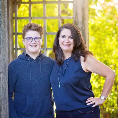 Tammy Plunkett, Author, Beyond Pronouns: The Essential Guide for Parents of Trans Children with son, Mitchell. (CNW Group/Tammy Plunkett)