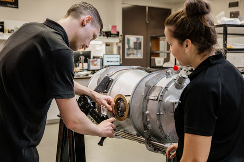 Pacific Turbine employees working on an engine.