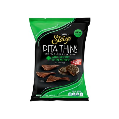 In collaboration with Girl Scouts® of the USA, Stacy’s® Pita Chips is releasing a new limited-edition Girl Scout Cookie-inspired flavor, Girl Scout Thin Mints™ Flavored Pita Thins.