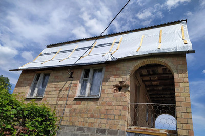 ShelterBox aid, including tarps and tools, are being used to help Ukrainians shelter in damaged homes.