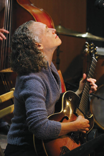 Guitar legend and "prodigious talent" (Guitar Player Magazine) Mimi Fox - Associate Professor, California Jazz Conservatory (CJC) and founding faculty member of CJC's community music school, the Jazzschool - leads an Organ Trio (featuring Brian Ho on the Hammond B-3, with Lorca Hart on drums) in a September 13 concert, part of the "JAMBAR Presents CJC's 25th Anniversary Celebration." Photo: Hali McGrath
