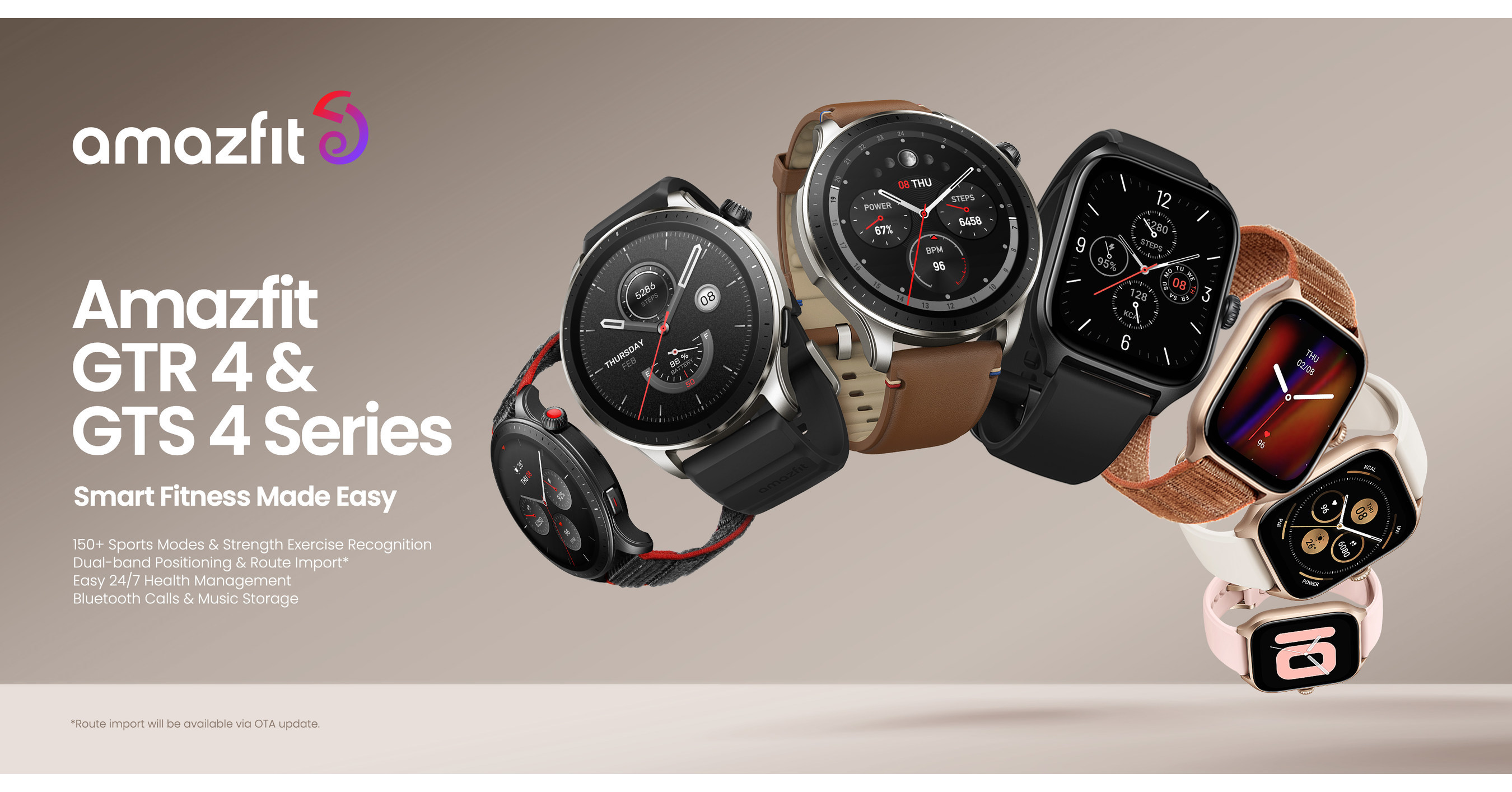 AMAZFIT UNVEILS NEXT-LEVEL SPORTS AND LIFESTYLE EXPERIENCES WITH THE NEW  AMAZFIT GTR 4 AND GTS 4 SMARTWATCHES