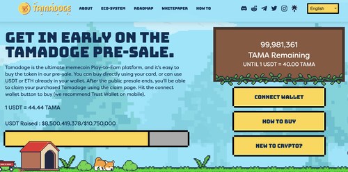 Tamadoge has raised $8.5 million so far in record time as meme coin demand continues to grip discerning crypto investors.
