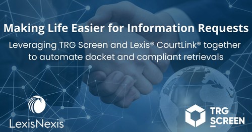 TRG Screen's inquiry management tool, Quest, has been upgraded to help firms automate docket and complaint retrieval via Lexis® CourtLink®. This integration benefits a law firm by saving time through elimination of manual research.