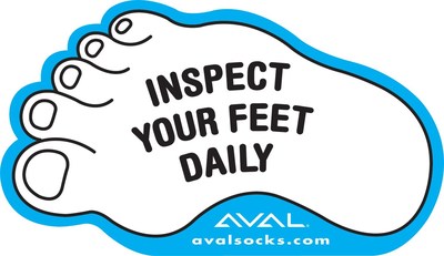 AVAL Diabetic INSPECT YOUR FEET DAILY sticker