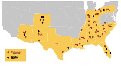 This map shows the 36 locations in 16 states Pull-A-Part now operates.