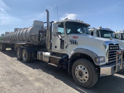A 2013 Mack Tractor with a 2018 Dragon Tanker Trailer is among the assets up for bid in the Tiger Group auction.