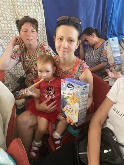 A family that received food from Step with Hope