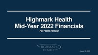 Highmark Health Mid Year 2022 Financials Overview