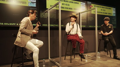from the left;  Tetsuta Besho (Visual Voice), Taichi (Film Producer/NOMA) / Takahito Kagami (Coinpost)