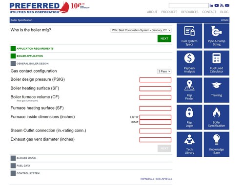 Preferred's new boiler spec tool is part of a full set of online tools that will make it easier for boiler room engineers to create concise, accurate plans for critical projects. All of these web-based tools are free to access and use.